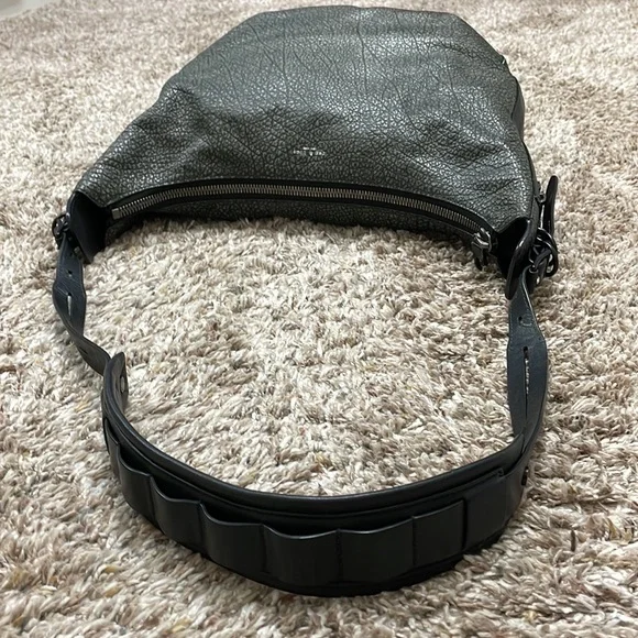 Rag & Bone Iron Grey Leather Bradbury Zip Hobo
